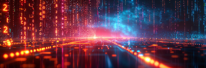 abstract numeric technology background with binary code