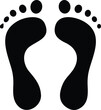 Footprint human silhouette vector. Shoe sole print. Foot print tread, sneaker. Impression icon barefoot Footsteps female