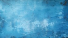 Blue Painted Wall Texture For Grunge Abstract Background Or Frame