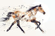 a horse is depicted in a graphic style