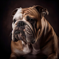 Wall Mural - Regal English Bulldog Portrait in Studio Setting