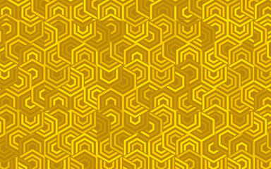 geometric polygon gold seamless pattern