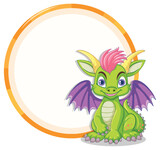 Fototapeta Panele - Colorful, cute dragon with a friendly smile