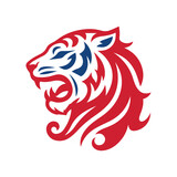 Fototapeta  - Roaring tiger logo design vector illustration