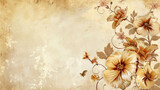 Fototapeta Kosmos - Vintage background with floral borders