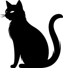 Vector logo featuring a black silhouette of a cat, perfect for sleek and modern branding.