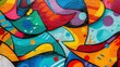 A vibrant street art mural texture background, capturing the urban energy and creativity with colorful graffiti and abstract designs.