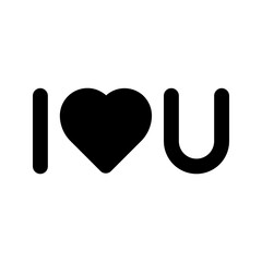 Poster - i love you glyph icon