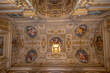 GENOA, ITALY, JANUARY 19, 2024 - The ceiling of one of the rooms of the Palace of Tobia Pallavicino or Carrega - Cataldi, the Chamber of Commerce of Genoa, Italy