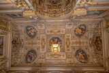 Fototapeta  - GENOA, ITALY, JANUARY 19, 2024 - The ceiling of one of the rooms of the Palace of Tobia Pallavicino or Carrega - Cataldi, the Chamber of Commerce of Genoa, Italy