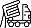Building car tipper icon outline vector. Cargo delivery. Mining transport