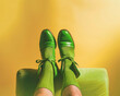 © Rendara Studio - Monochrome Magic Style with Lime Green Shoes and Socks