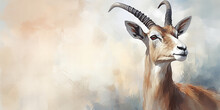 Impressive Antelope Stands Proudly On Subtle Artwork Banner Background For Elegant Visual Appeal