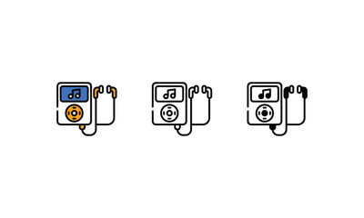 Music Player icons vector stock illustration