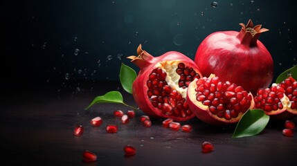 Wall Mural - Fresh pomegranate abstract background.