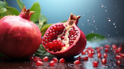 Wall Mural - Fresh pomegranate abstract background.