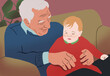 © ADDICTIVE STOCK - Grandfather enjoying time with sleeping grandson
