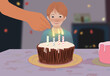 © ADDICTIVE STOCK - Celebrating a child's birthday with a candlelit cake