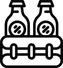 Wall Mural - Zero alcohol brew pots icon outline vector. Brewery production bottles. Non boozy frothy beverage