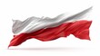 Poland flag waving in the wind isolated on white background. 3d