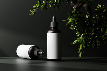 Wall Mural - Dropper Bottle Mockups with Nature Theme