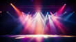 © ma - The stage background is illuminated by the light of a spotlight