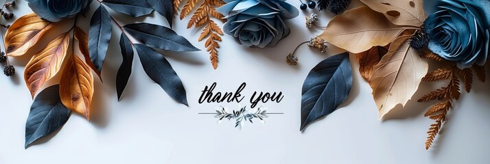 Wall Mural - hank you! text thank you on abstract color background	