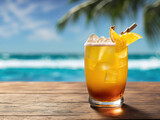 Fototapeta  - Whiskey Sour international cocktail, tropical drink, famous cocktails