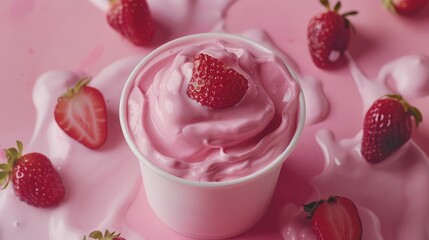 Wall Mural - Strawberry yoghurt