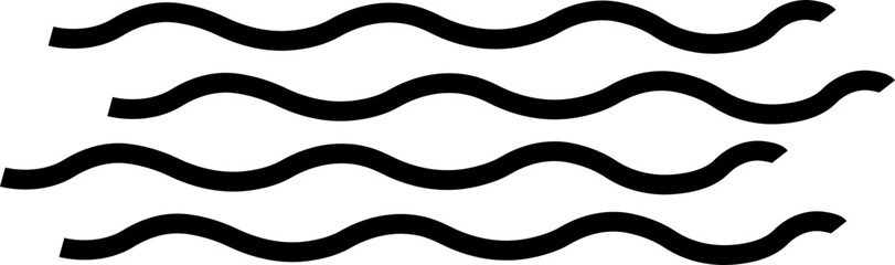 Wall Mural - Sea wave icon. Water logo, line ocean symbol in vector trendy flat style. Various waves water lake river black linear icon design isolated on transparent background use for website and mobile app.