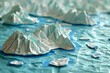 Origami Perito Moreno Glacier & Icebergs Scene

