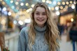 © Anastasiia - Young woman with blonde hair happily shopping in a mall setting. Concept Shopping Spree, Blonde Beauty, Mall Moments, Retail Therapy, Happy Shopper