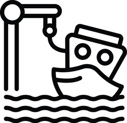 Wall Mural - Shipwreck icon outline vector. Marine sea insurance. Lifeboat wreck