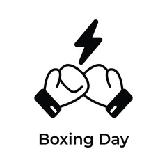 Wall Mural - Boxing day icon in trendy design style, isolated on white background