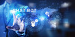 © WrightStudio - Chatbot computer program designed for conversation with human users over the Internet. Support and customer service automation technology concept.