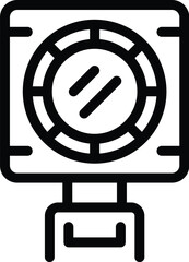 Poster - Action sports camera icon outline vector. Record motion lens. Capturing adventure cam