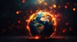© MochSjamsul - Earth on fire on a dark background