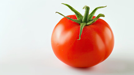 Wall Mural - close up fresh tomato isolated on white background