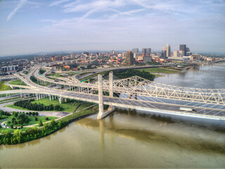 Wall Mural - Louisville, is a city on the Ohio River border between Kentucky and Indiana