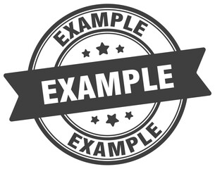 example stamp. example label on transparent background. round sign
