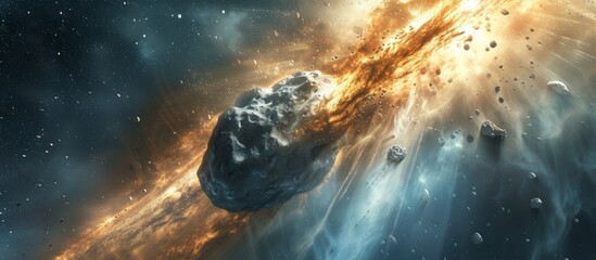 Wall Mural - a majestic asteroid soaring through the vastness of space