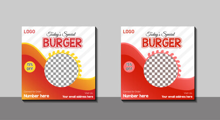 creative food marketing social media post vector mockup template design online free service