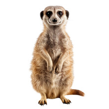 Meerkat isolated on transparent or white background