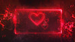 Quadro de néon vermelho dois corações com espaço de texto