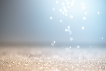 Wall Mural - abstract blue bokeh defocus glitter blur background.