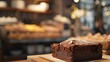 Délicieux brownie au chocolat sur le comptoir d'une boulangerie » IA générative
