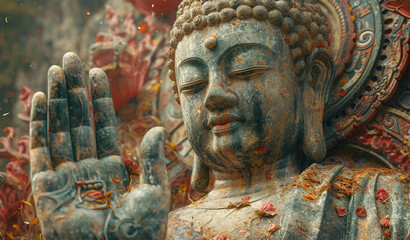 Wall Mural - The great blue buddha statue.	
