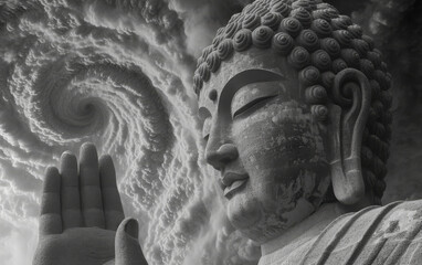 Wall Mural - The great blue buddha statue.	
