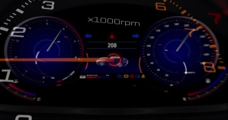 Leinwandbilder - High Performance V8 Engine Accelerating. Camera Zoom To Car's Interior. Performance Sports Car And Engines Related 3D Animation.