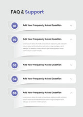 Wall Mural - abstract designed frequently asked questions and support interface design with expanded text